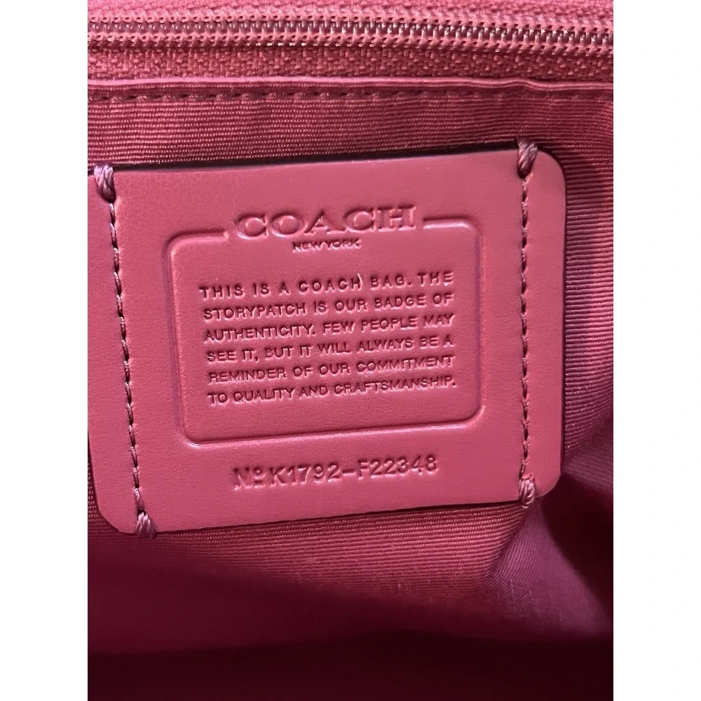 Pink Gold Coach Faye Carryall Dusty Rose Leather Shoulder Bag Crossbody Turnlock
